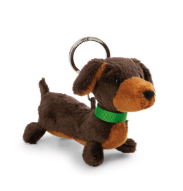 NICI Schlüsselanhänger Dackel (10 cm, liegend). Flauschiger Plüsch-Dackel für Schlüssel, Rucksack. EAN 4012390618969