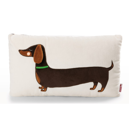NICI Kissen Dackel 43x25cm | Flauschiges Plüschkissen mit 3D-Ohr | Perfekte Deko für Dackelfans