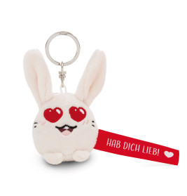 Schlüsselanhänger Hase Hab dich lieb! rot