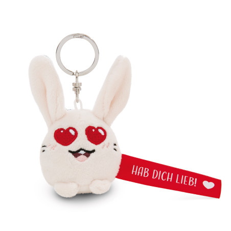 Schlüsselanhänger Hase Hab dich lieb! rot