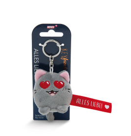 Schlüsselanhänger Katze Alles Liebe! rot