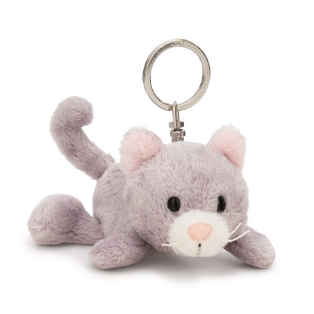 NICI Schlüsselanhänger Katze Grau 10cm – Flauschig, Charmant & NICI GREEN