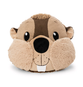 NICI Forest Friends Plüschkissen Biber Harry Woodsnacker | Kuschelkissen recycelt