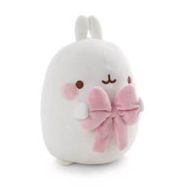 NICI Kuscheltier Molang weiß mit rosa Schleife Plüschfigur 24cm – Super flauschig