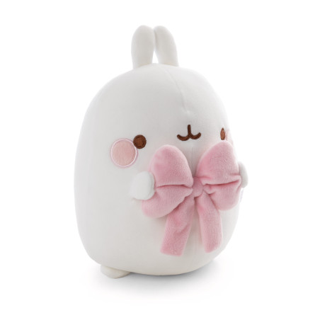 NICI Kuscheltier Molang weiß mit rosa Schleife Plüschfigur 24cm – Super flauschig