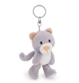 NICI Schlüsselanhänger Katze Felli 10cm Grau | Flauschiges Plüschtier für Schlüssel & Tasche