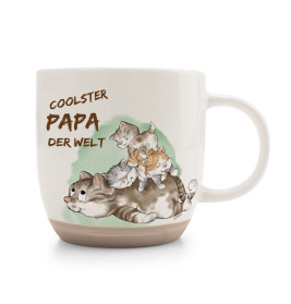 NICI Tasse Katze COOLSTER PAPA DER WELT | Geschenk für Papa | Spülmaschinenfest