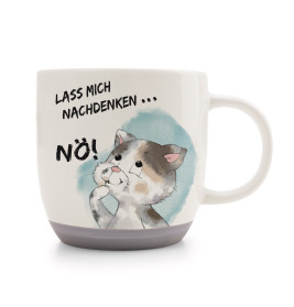 NICI Tasse Katze „LASS MICH NACHDENKEN“ | Porzellan 400ml Design | Mikrowellenfest | Geschenk