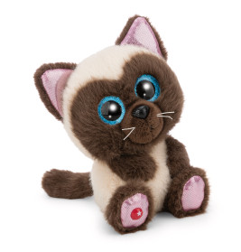 NICI GLUBSCHIS Siamkatze Selma 15cm schlenkernd - Flauschiges Plüschtier mit Glitzeraugen