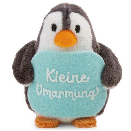 Kuscheltier Pinguin mit Botschaft ''Kleine Umarmung''