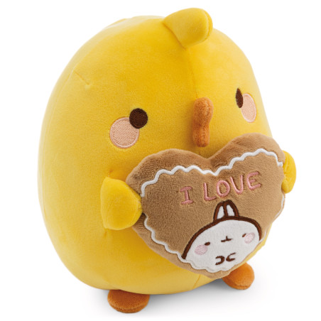 NICI Kuscheltier Piu Piu mit Lebkuchenherz 16cm | Weicher Plüschvogel