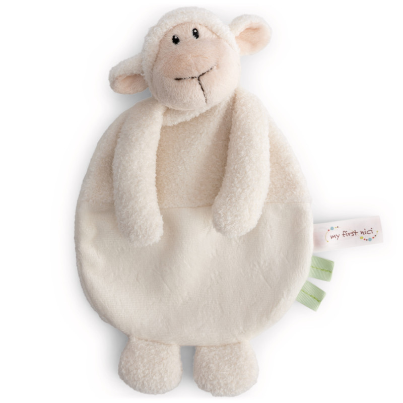 NICI Schmusetuch Lamm 25x17cm | Süßer Baby Kuschellamm | Fördert taktile Wahrnehmung