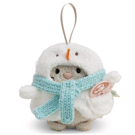 Kuscheltier Set Katze Angy m. Tasse u. Schneemannkostüm in Geschenkbox