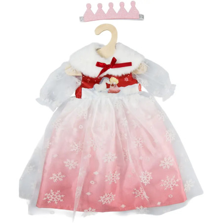 Puppenkleid ''Winterprinzessin Lumi'' mit Krone und Plüsch-Cape, Gr. 35-45 cm