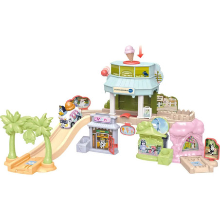 VTech Tut Tut Baby Flitzer Blueys Eisdiele – interaktives Spielset mit Rutsche & Sortierspiel