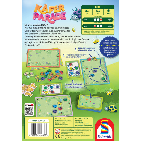 Schmidt Spiele Käferparade Brettspiel für Kinder ab 5 Jahren – 2-4 Spieler