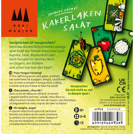 Drei Magier Kakerlakensalat Reaktionsspiel – Schnell & Turbulentes Kartenspiel für 2-6 Spieler ab 6 Jahren