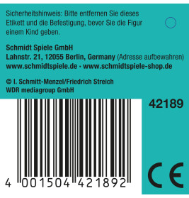 Schmidt Spiele Elefant Plüschtier, 'Die Maus' Fanartikel, 16x22 cm – Kuscheltier blau