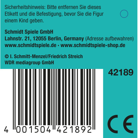 Schmidt Spiele Elefant Plüschtier, 'Die Maus' Fanartikel, 16x22 cm – Kuscheltier blau