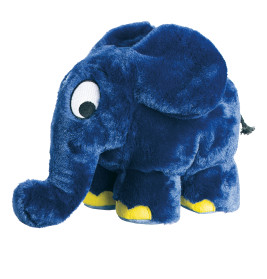Schmidt Spiele Elefant Plüschtier, 'Die Maus' Fanartikel, 16x22 cm – Kuscheltier blau