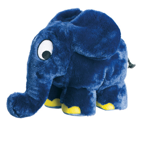 Schmidt Spiele Elefant Plüschtier, 'Die Maus' Fanartikel, 16x22 cm – Kuscheltier blau