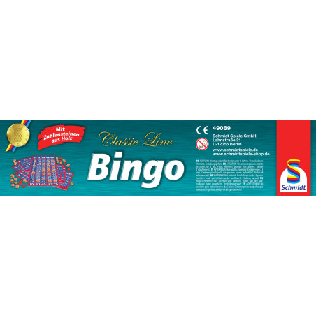 Schmidt Spiele Classic Line Bingo – Gesellschaftsspiel mit Holzchips