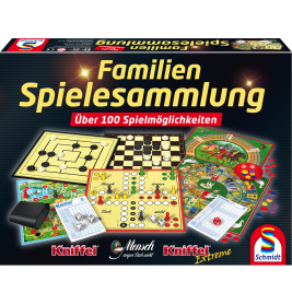 Schmidt Spiele 100 Familienspiele Sammlung – Brett-, Karten- & Würfelspiele für die Familie