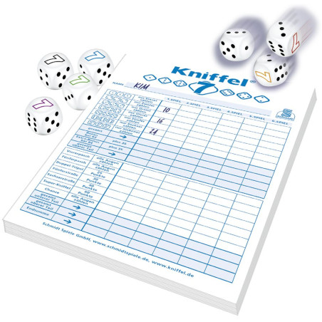 Kniffel 7 Würfelspiel von Schmidt Spiele – Mit 7 Würfeln für mehr Spielspaß