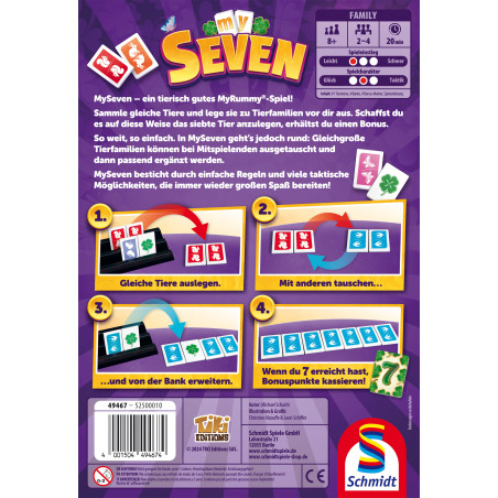 Selecta MySeven Würfelspiel – Kompaktes Strategiespiel für 2-4 Spieler ab 8 Jahren (49467)