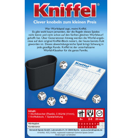 Schmidt Spiele Kniffel Mitbringspiel in der Metalldose – Würfelspiel für 2-8 Spieler ab 8 Jahren