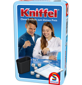 Schmidt Spiele Kniffel Mitbringspiel in der Metalldose – Würfelspiel für 2-8 Spieler ab 8 Jahren