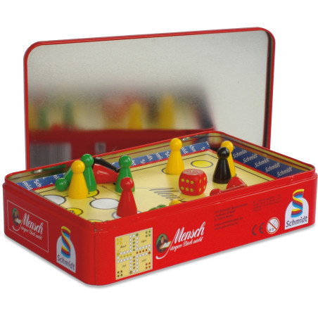 Schmidt Spiele Mensch ärgere Dich nicht Mitbringspiel Metalldose – Klassiker für 2-4 Spieler ab 6