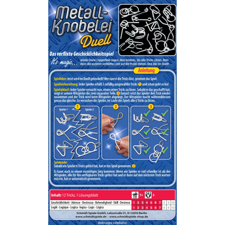 Schmidt Spiele Metall-Knobelei Mitbringspiel | 12 Rätsel in Metalldose | Für unterwegs