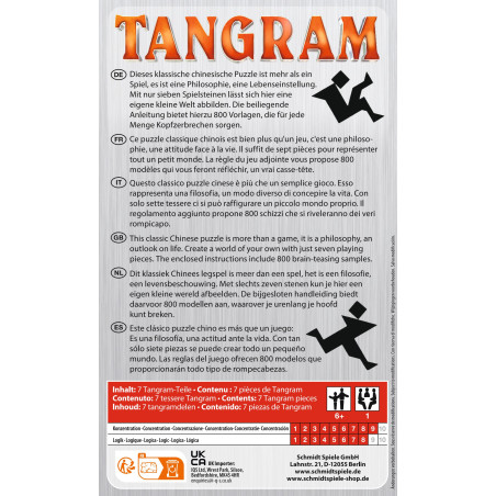 Schmidt Spiele Tangram Mitbringspiel | Über 800 Vorlagen in Metalldose | Ab 6 Jahren