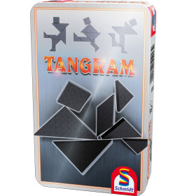 Schmidt Spiele Tangram Mitbringspiel | Über 800 Vorlagen in Metalldose | Ab 6 Jahren