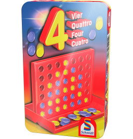 Schmidt Spiele Vier Mitbringspiel | Taktisches Duell in Metalldose | Für 2 Spieler ab 6