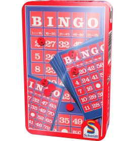 Schmidt Spiele Bingo Mitbringspiel | Klassiker in Metalldose | Für 3-10 Spieler ab 8
