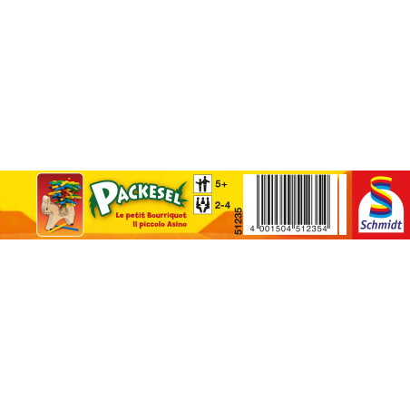 Schmidt Spiele Packesel Mitbringspiel 51235 | Geschicklichkeitsspiel in Metalldose ab 5 J.