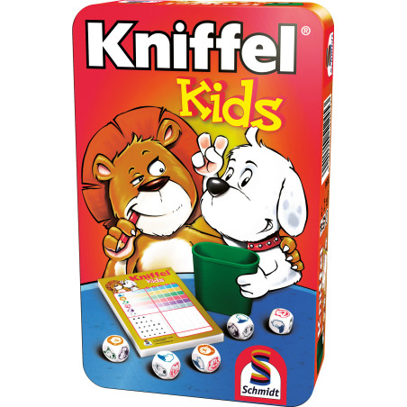 Schmidt Spiele Kniffel Kids Mitbringspiel 51245 | Tierwürfelspiel in Metalldose ab 5 J.