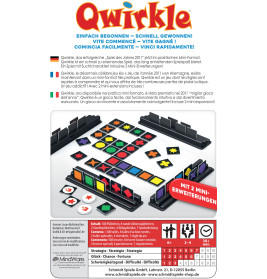 Schmidt Spiele Qwirkle Mini-Format: Spiel des Jahres in Metalldose inkl. 2 Erweiterungen
