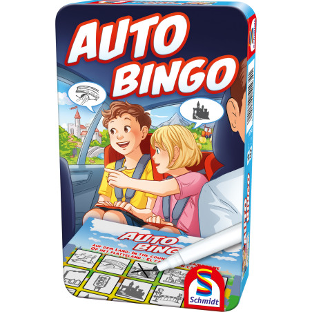 Schmidt Spiele Auto-Bingo – Bring-Mich-Mit-Spiel in der Metalldose für Autofahrten