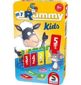 Schmidt Spiele MyRummy® Kids | Zahlen-Rätselspiel | Familienklassiker in Metallbox | Ab 5 Jahre