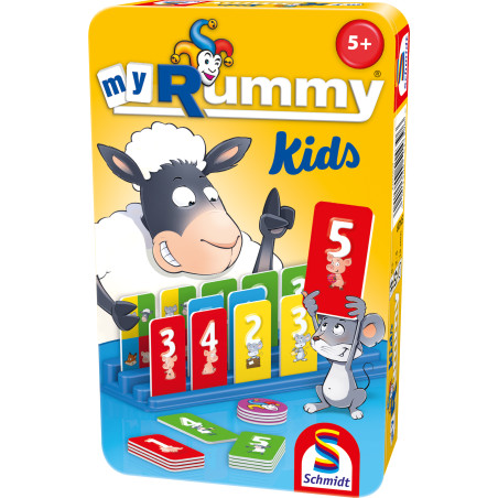 Schmidt Spiele MyRummy® Kids | Zahlen-Rätselspiel | Familienklassiker in Metallbox | Ab 5 Jahre