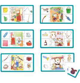 Schmidt Spiele Bobo Siebenschläfer: Was gehört wozu? – Mitbringspiel für Kinder ab 3