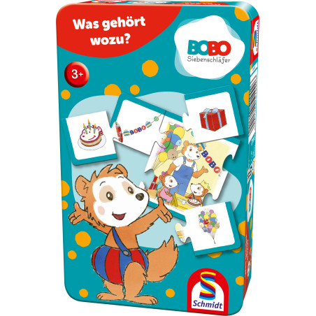 Schmidt Spiele Bobo Siebenschläfer: Was gehört wozu? – Mitbringspiel für Kinder ab 3