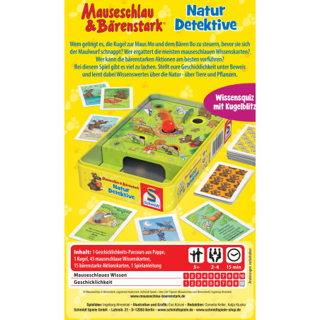 Schmidt Spiele Mauseschlau und Bärenstark Naturdetektive | Lernspiel ab 5 Jahren