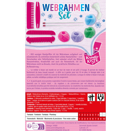 Schmidt Spiele Webrahmen-Set | Kreativ-Bastel-Set in Metallbox ab 5 Jahren
