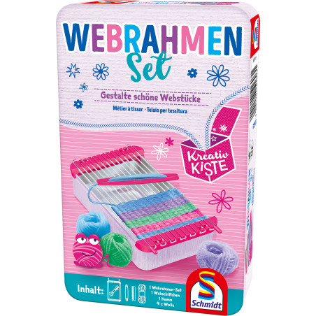 Schmidt Spiele Webrahmen-Set | Kreativ-Bastel-Set in Metallbox ab 5 Jahren
