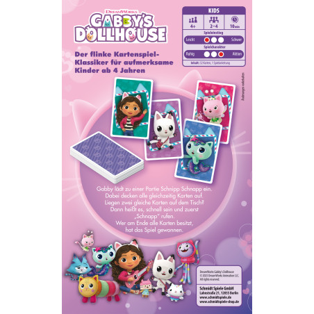 Gabby's Dollhouse Schnipp Schnapp Kartenspiel - Schmidt Spiele Lizenz für TV-Fans | Ab 4 J.