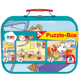 Selecta Puzzle-Box Bobo Siebenschläfer – 4 Kinderpuzzles (2x26, 2x48 Teile) ab 3 Jahre